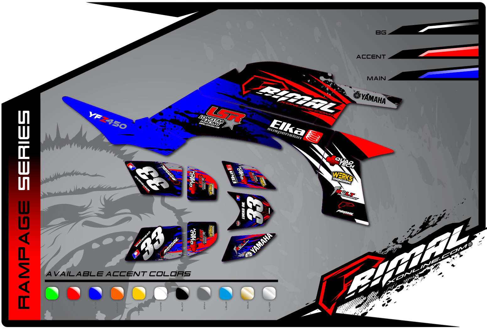 Primal X Motorsports MX Graphics ATV GRAPHICS TRX 450 Rampage