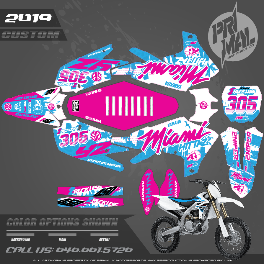 2019 YAMAHA YZ250 YZ250F YZ450F CUSTOM MOTOCROSS GRAPHICS ATV MX GRAPHICS PRIMAL X MOTORSPORTS Franke_2reckless MLK2019 bikelife