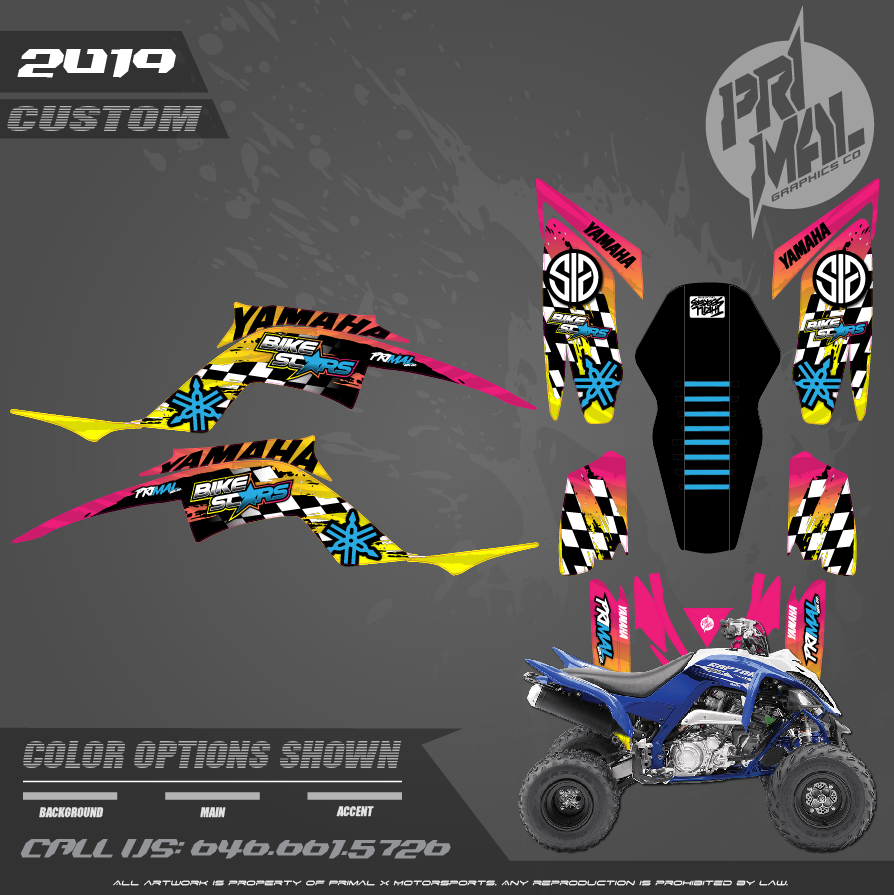 YAMAHA RAPTOR 700 MOTOCROSS GRAPHICS ATV MX GRAPHICS PRIMAL X MOTORSPORTS PRIMAL GFX BIKELIFE retro