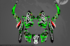 KAWASAKI KFX50 CUSTOM MOTOCROSS GRAPHICS ATV MX GRAPHICS PRIMAL X MOTORSPORTS WARBIRD 2