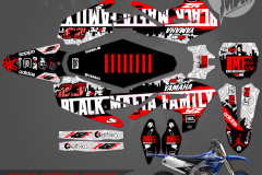 YAMAHA YZ125 YZ250 YZ450F YZ250F YZ450FX PRIMAL X MOTORSPORTS CUSTOM MOTOCROSS GRAPHICS MX GRAPHICS Black Mafia Family